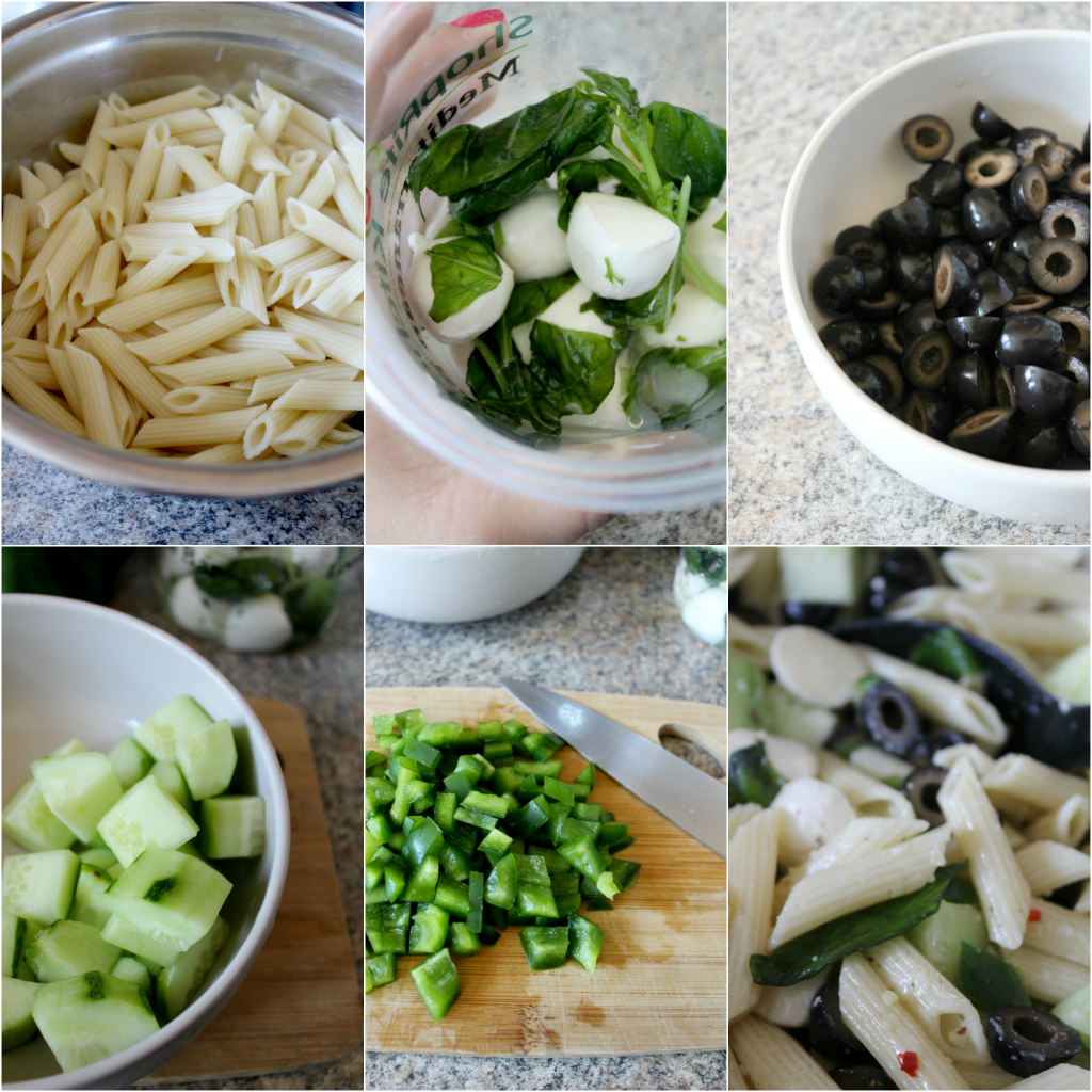 pasta salad collage