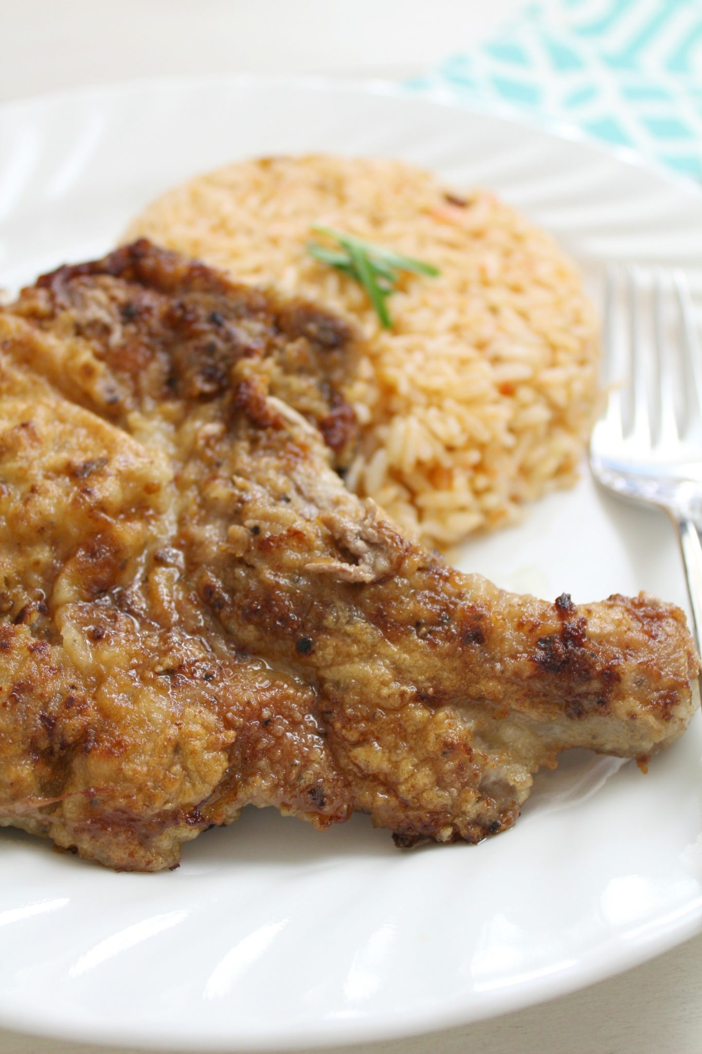 fried pork chops and rice